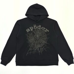 Black Spider Web Graphic Hoodie Sweatshirt